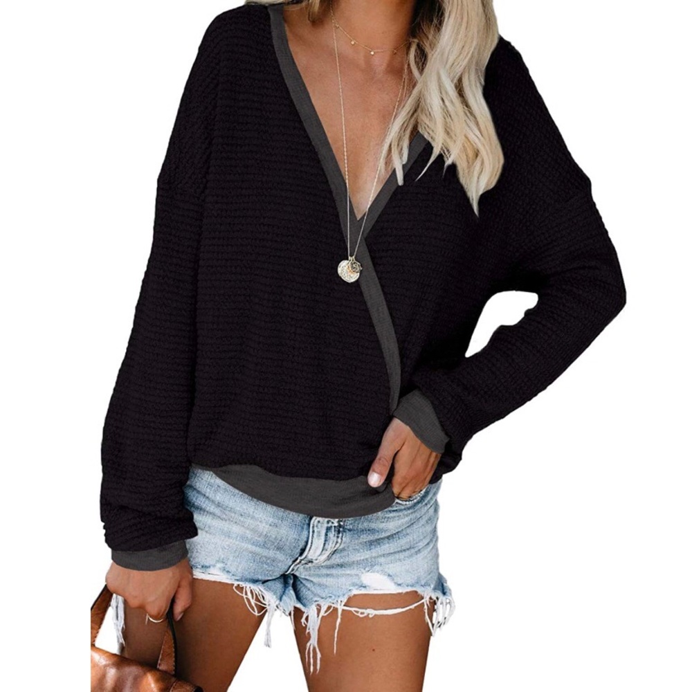 NWT Loose Waffle Knit Sweater - Picture 4 of 5